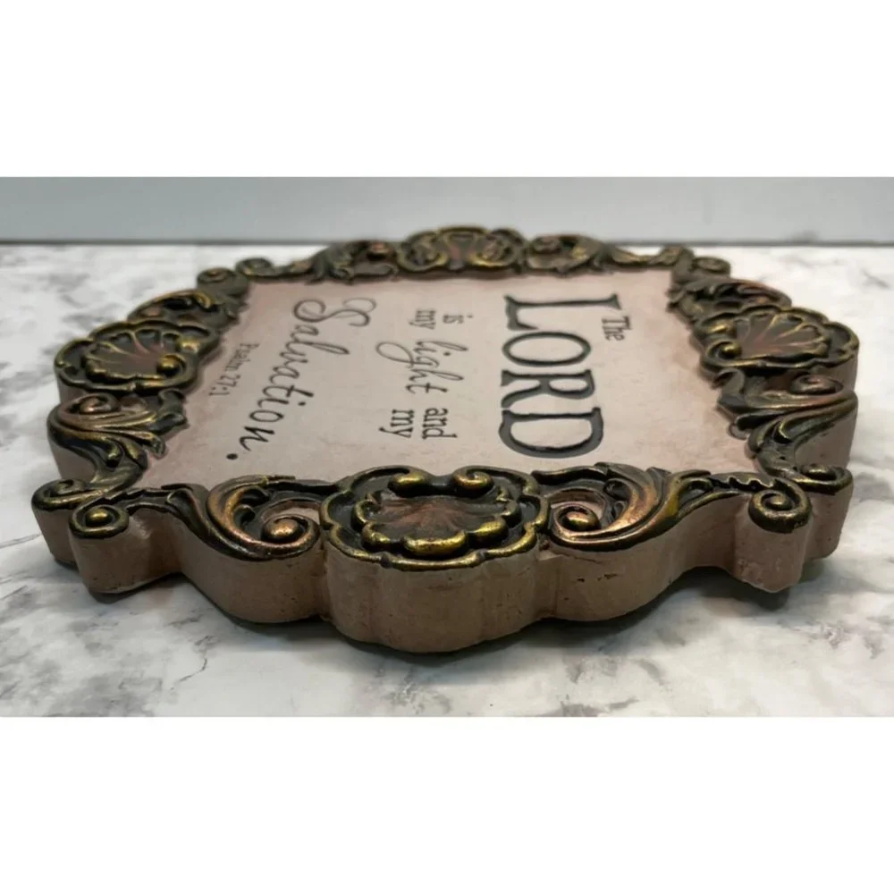 Vintage The Lord is My Light and My Salvation Wall Art Plaque Psalm 27:1
